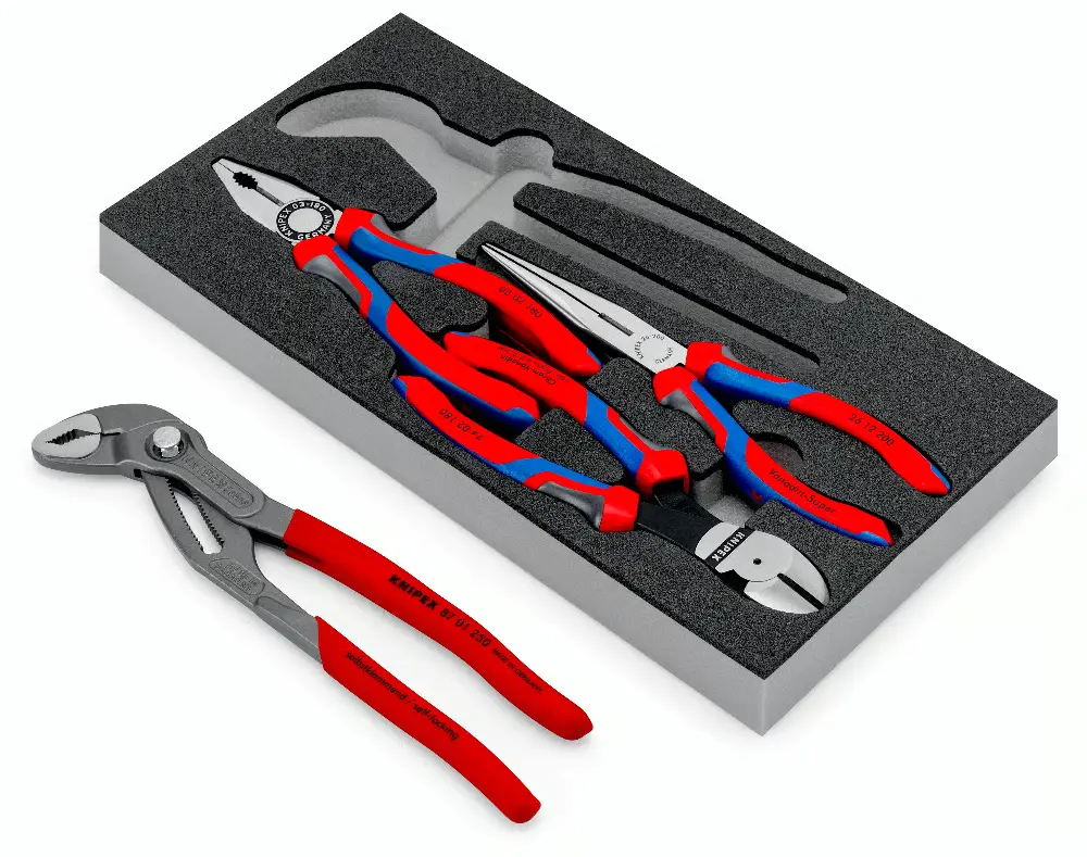 Sada kleští v pěnové výplni, 4 ks, KNIPEX - 002001V15