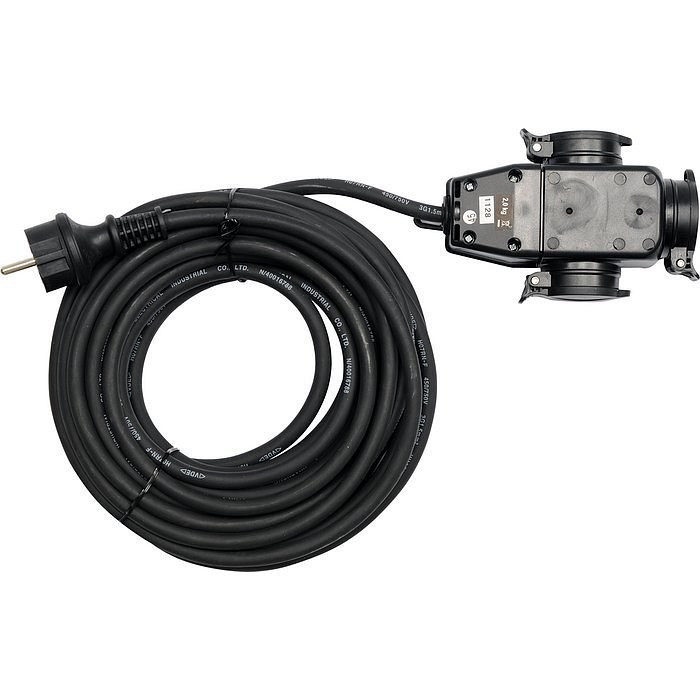 Prodlužovací kabel s gumovou izolací 10m, 3zásuvky - YT-8116