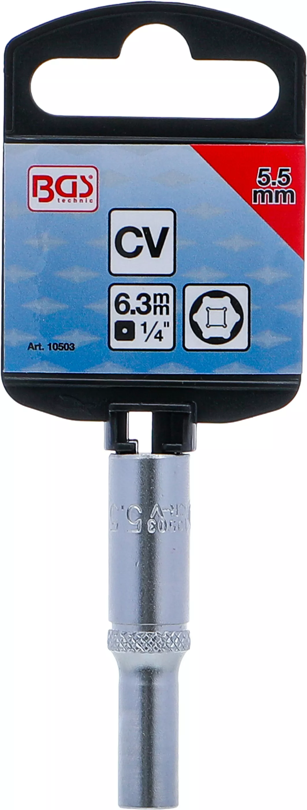 Nástrčná hlavice šestihranná, 1/4", 5,5 mm, prodloužená - B10503