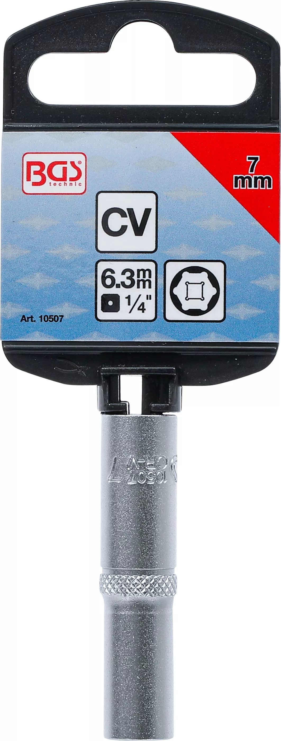 Nástrčná hlavice šestihranná, 1/4", 7 mm, prodloužená - B10507