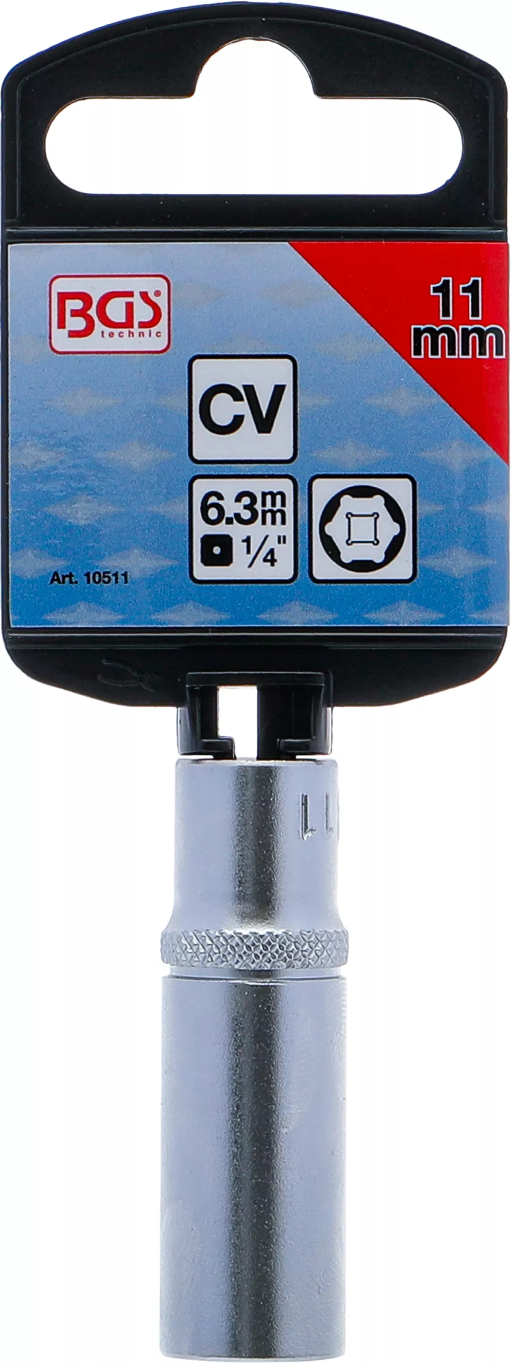 Nástrčná hlavice šestihranná, 1/4", 11 mm, prodloužená - B10511