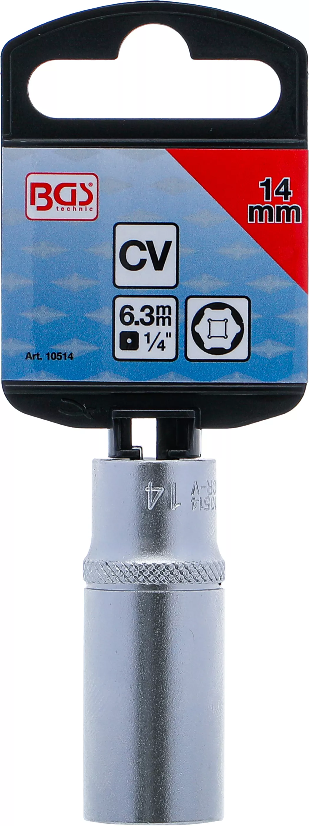 Nástrčná hlavice šestihranná, 1/4", 14 mm, prodloužená - B10514