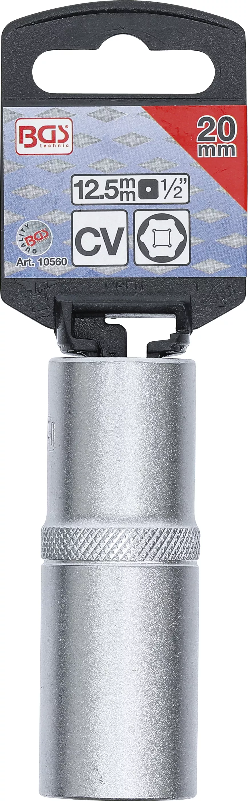 Nástrčná hlavice šestihranná, 1/2", 20 mm, prodloužená - B10560