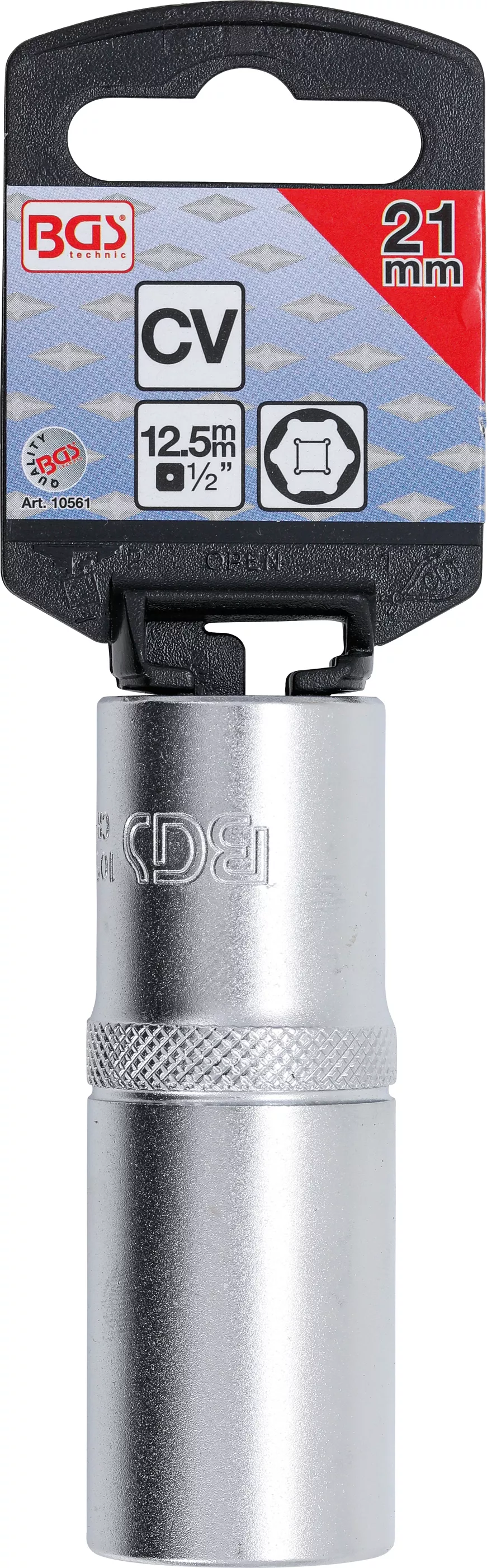 Nástrčná hlavice šestihranná, 1/2", 21 mm, prodloužená - B10561