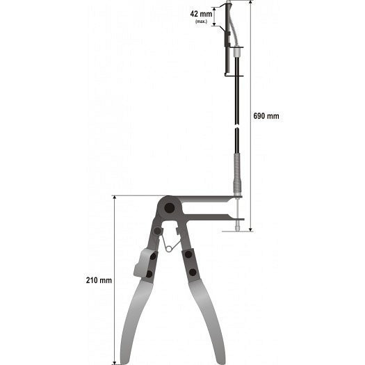 Kleště na samosvorné hadicové spony 42 mm s lankem YT-0677 YATO