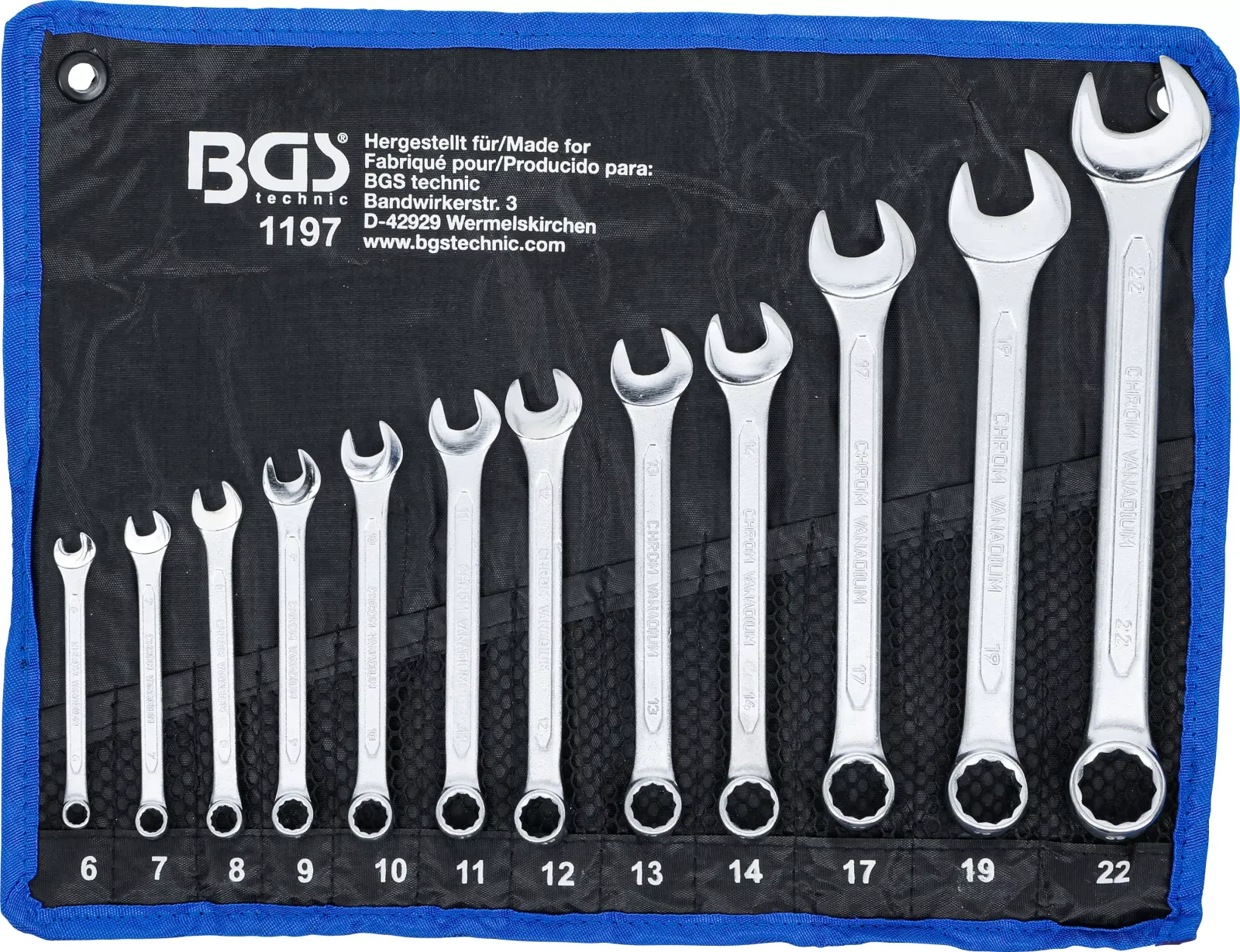 Sada očkoplochých klíčů, 6 - 22 mm, 12ks, BGS - B1197