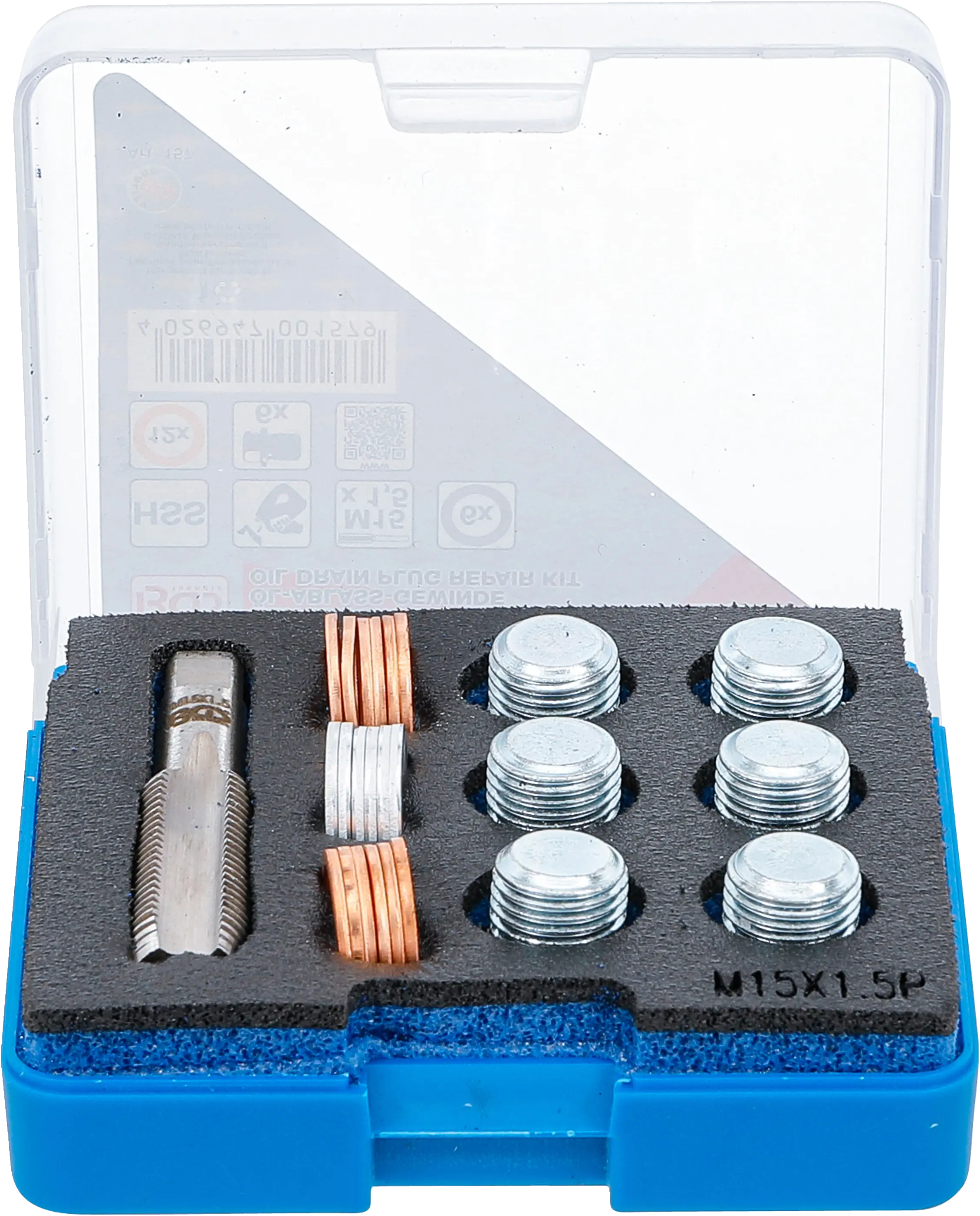 Sada pro opravu závitů olejových van M15 x 1,5 mm, BGS - B157
