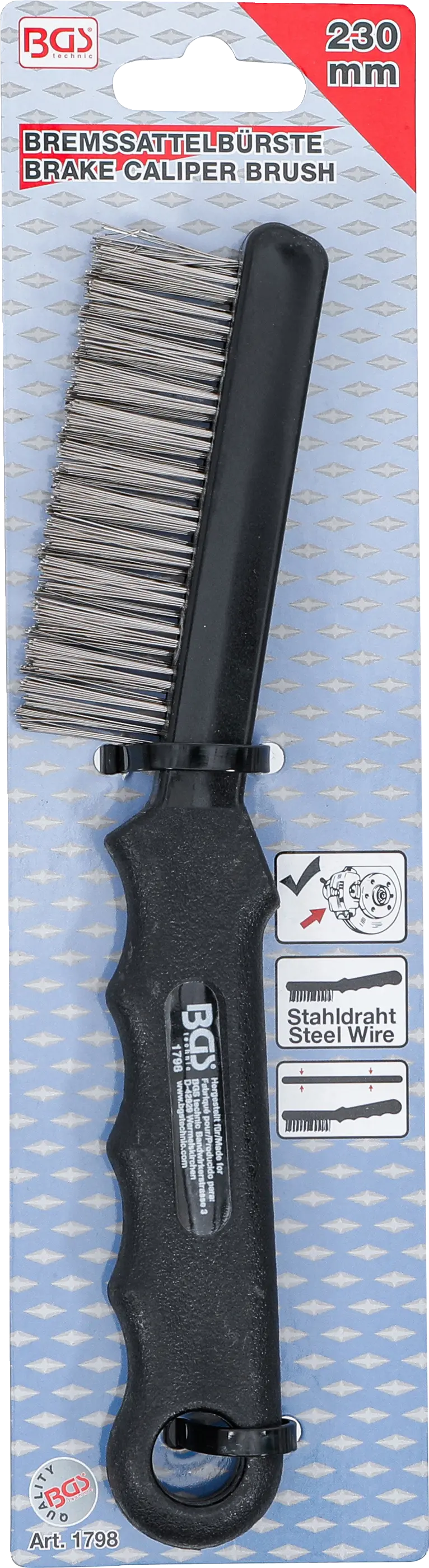 Ocelový kartáč na brzdové třmeny kotoučových brzd, BGS - B1798
