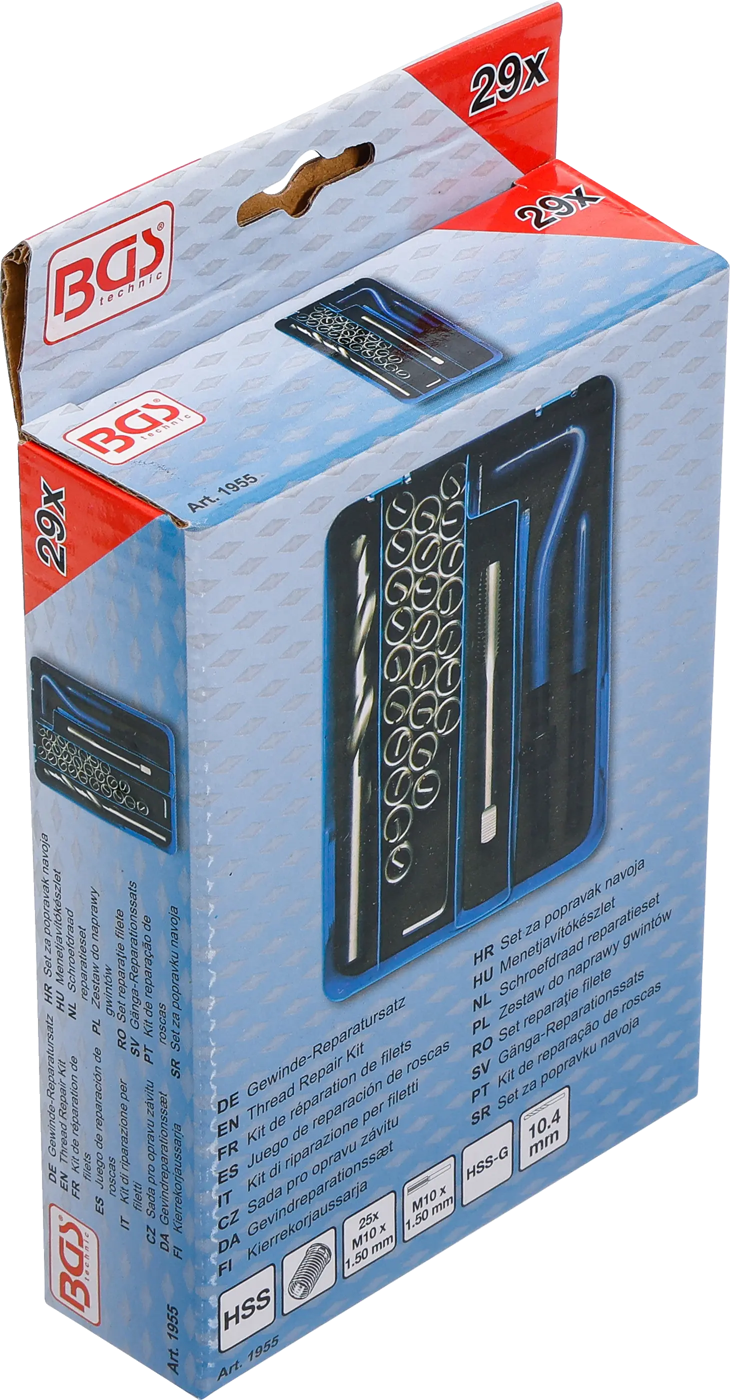 Sada pro opravu závitu M10 x 1,5, 29 ks, BGS - B1955