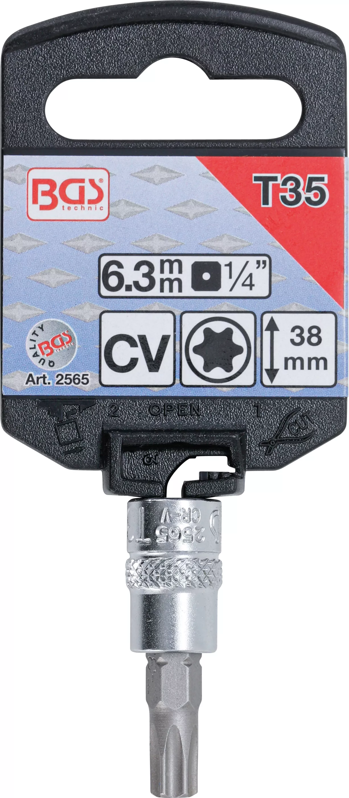 Nástrčná hlavice s bitem TORX 1/4", T35 (T-profil), BGS - B2565