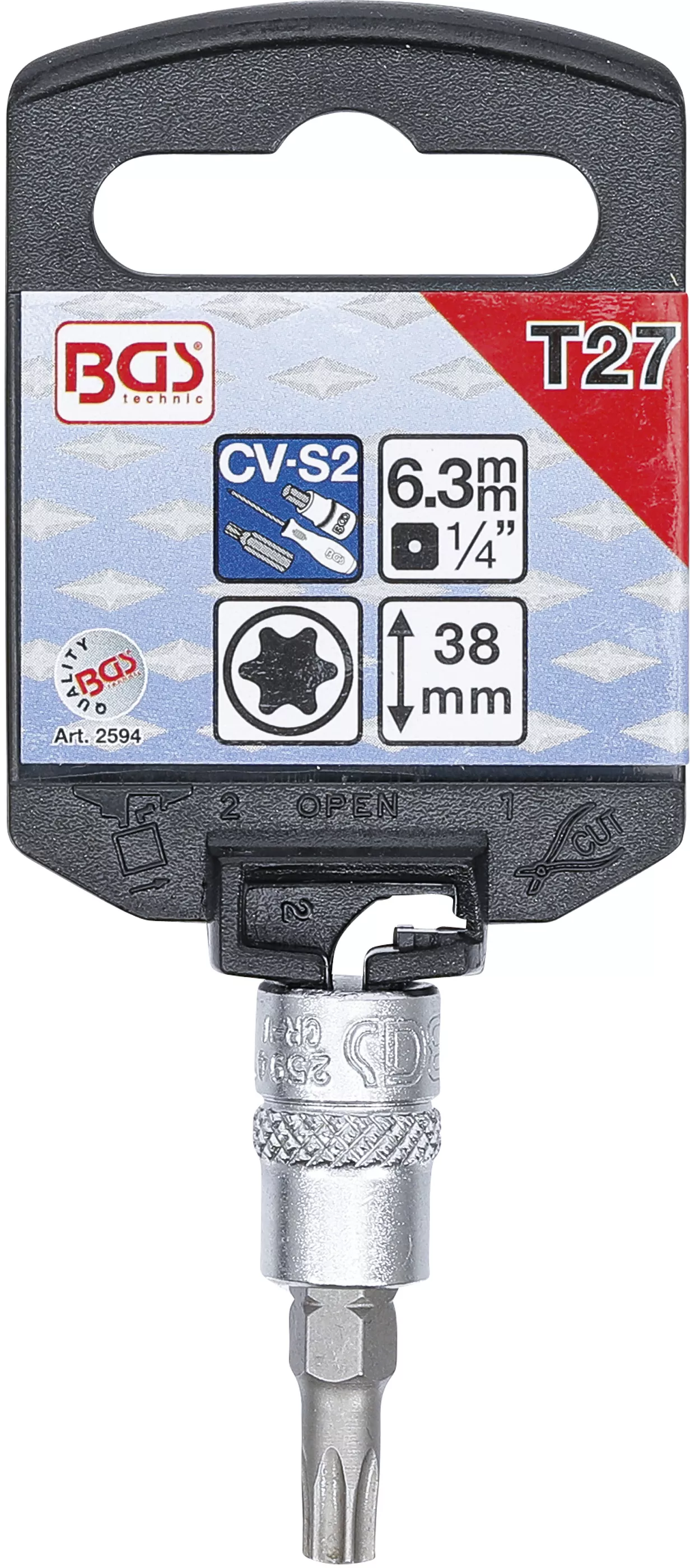 Nástrčná hlavice s bitem TORX 1/4", T27 (T-profil), BGS - B2594