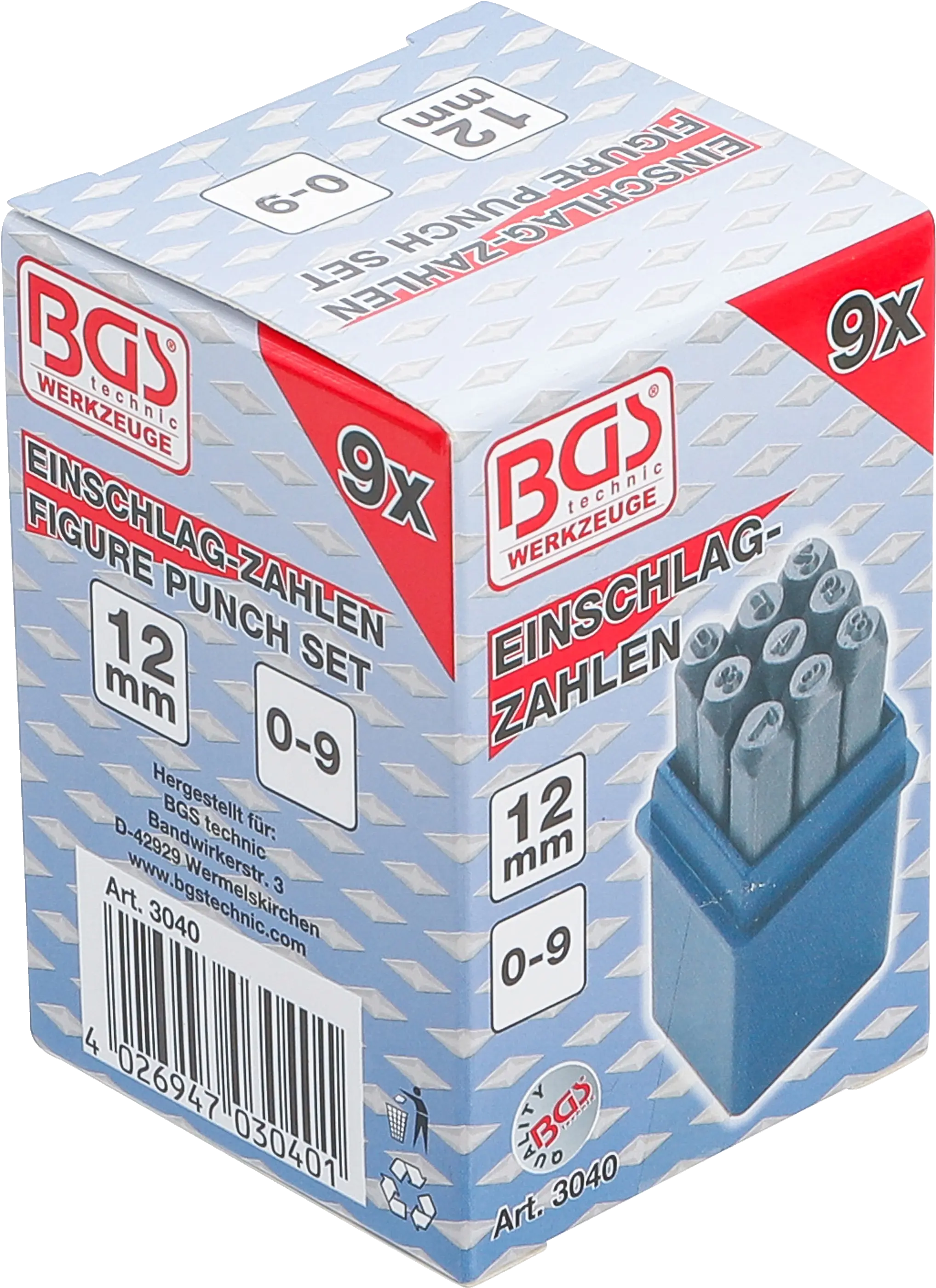 Razicí číselná matrice 12 mm, BGS - B3040