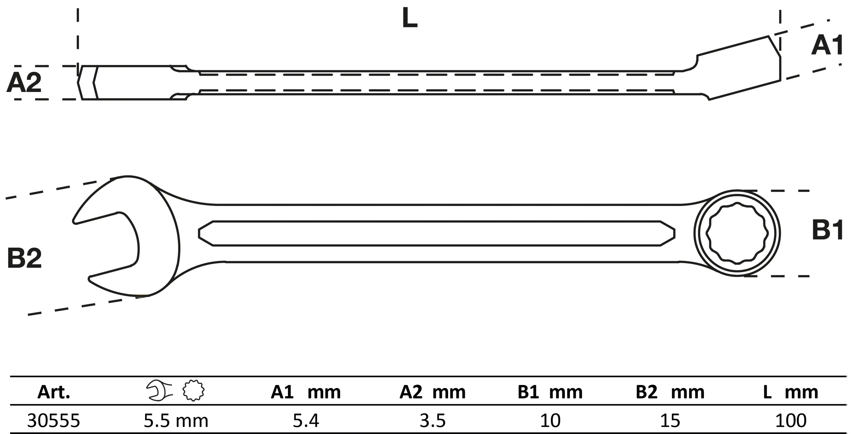 Očkoplochý klíč 5,5 mm, BGS - B30555