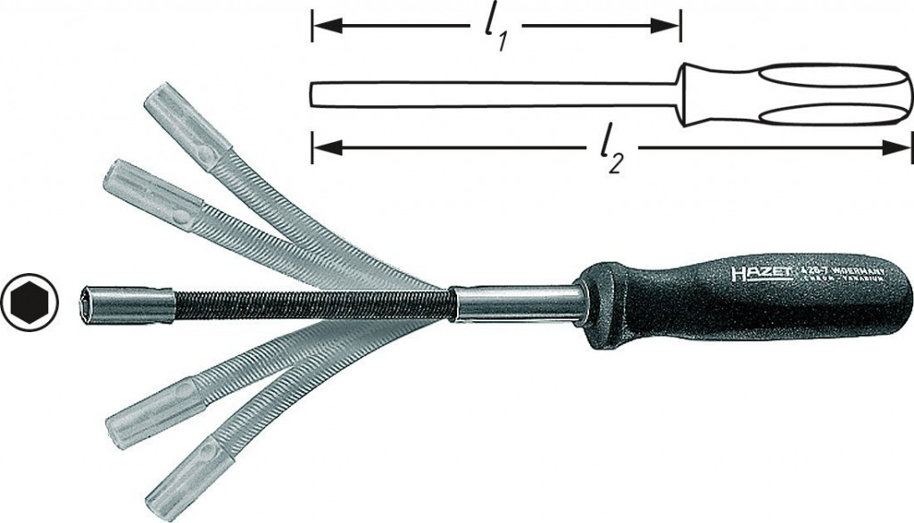 Flexibilní šestihranný nástrčný klíč 426-10 Hazet (HA019236)