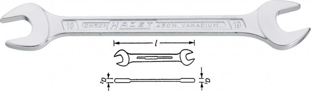 Oboustranný plochý klíč 450NA-1/2x9/16VKH Hazet - HA020904
