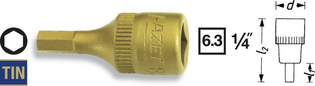 Vnější nástrčný klíč 1/4" HEX S4 Hazet 8501-4 Hazet