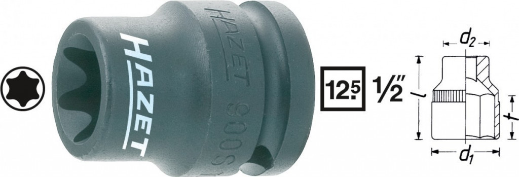 Kovaný vnútorný nástrčný 1/2" TORX® E20 HAZET 900S-E20 - HA044641