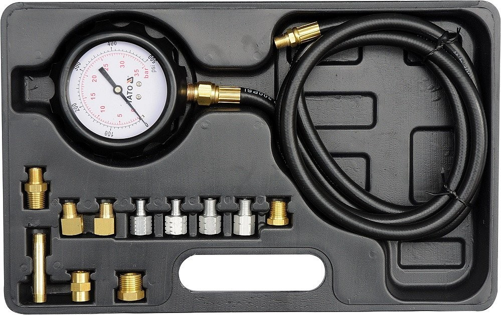 Souprava k měření tlaku oleje, 12ks, 0-35bar - YT-73030