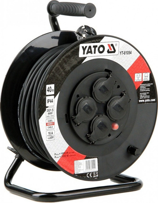 Prodlužovací kabel 40 m, buben 4 zásuvky - YT-81054