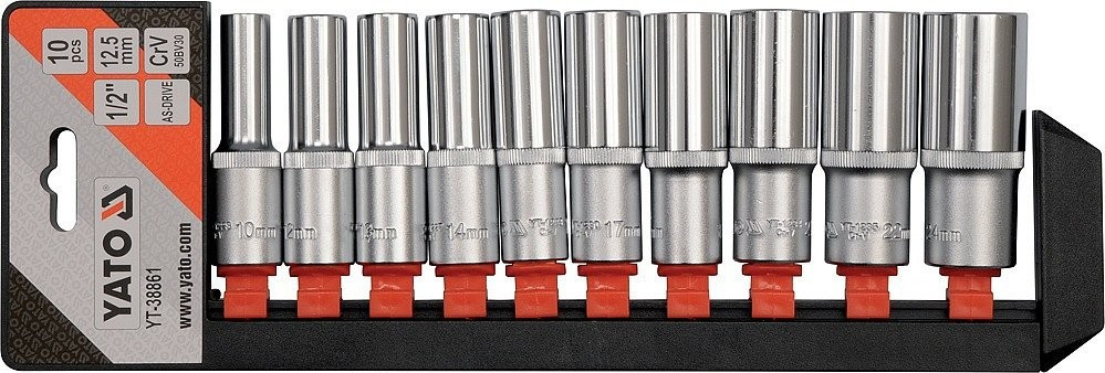 Sada vnútorných nástrčných kľúčov 1/2" šesťhranných 10ks 10-24 mm YATO - YT-38861