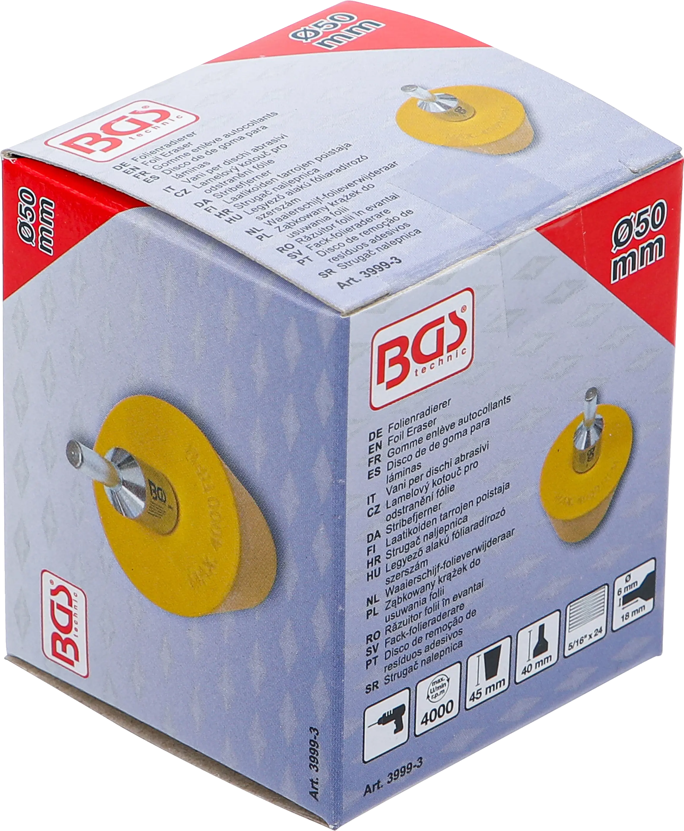 Lamelový kotouč na odstranění fólie Ø50 mm, kuželový, BGS - B3999-3