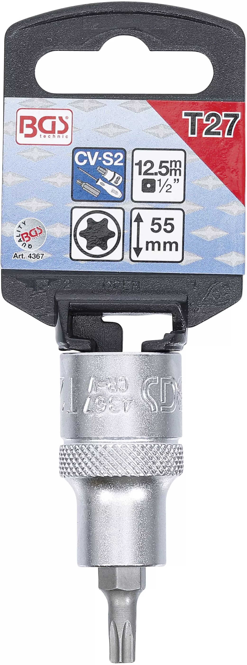 Nástrčná hlavice s bitem TORX 1/2", T27 (T-profil), BGS - B4367
