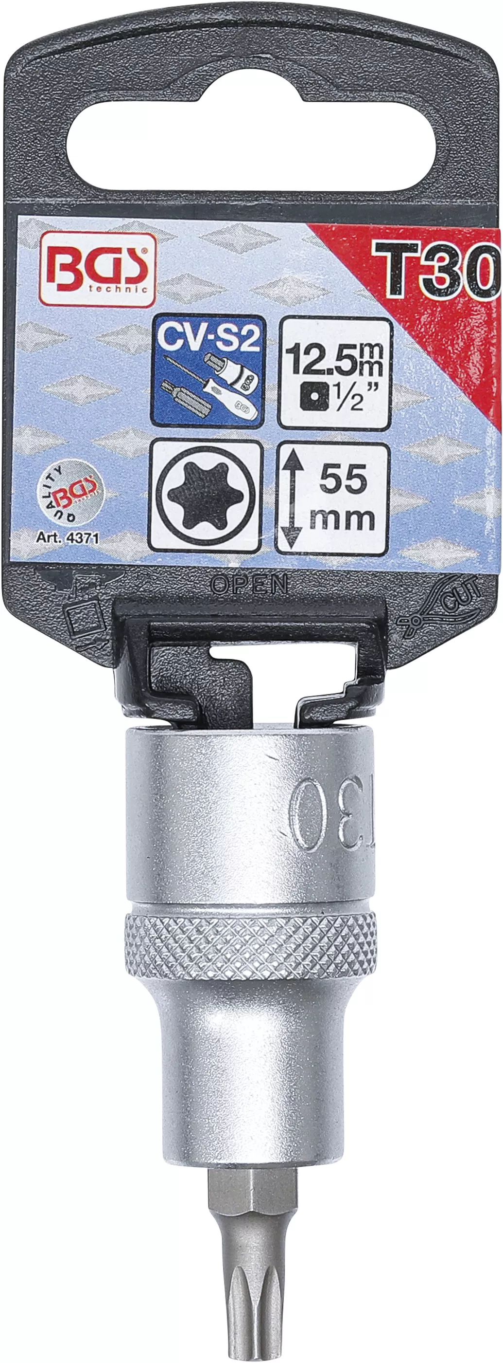Nástrčná hlavice s bitem TORX 1/2", T30 (T-profil), BGS - B4371