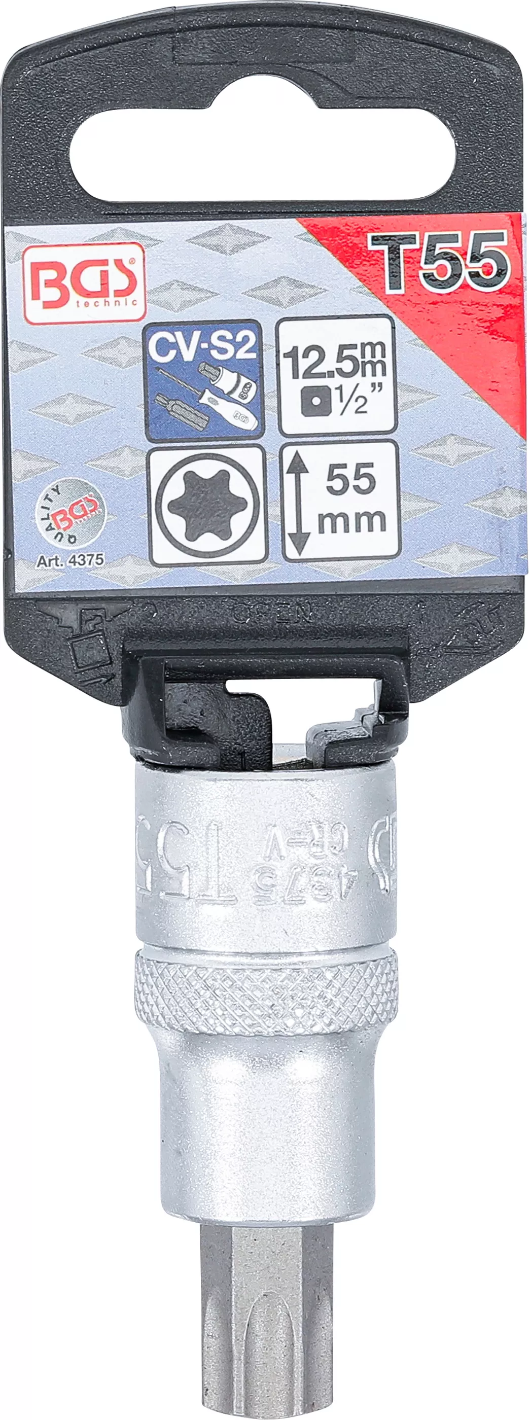 Nástrčná hlavice s bitem TORX 1/2", T55 (T-profil), BGS - B4375