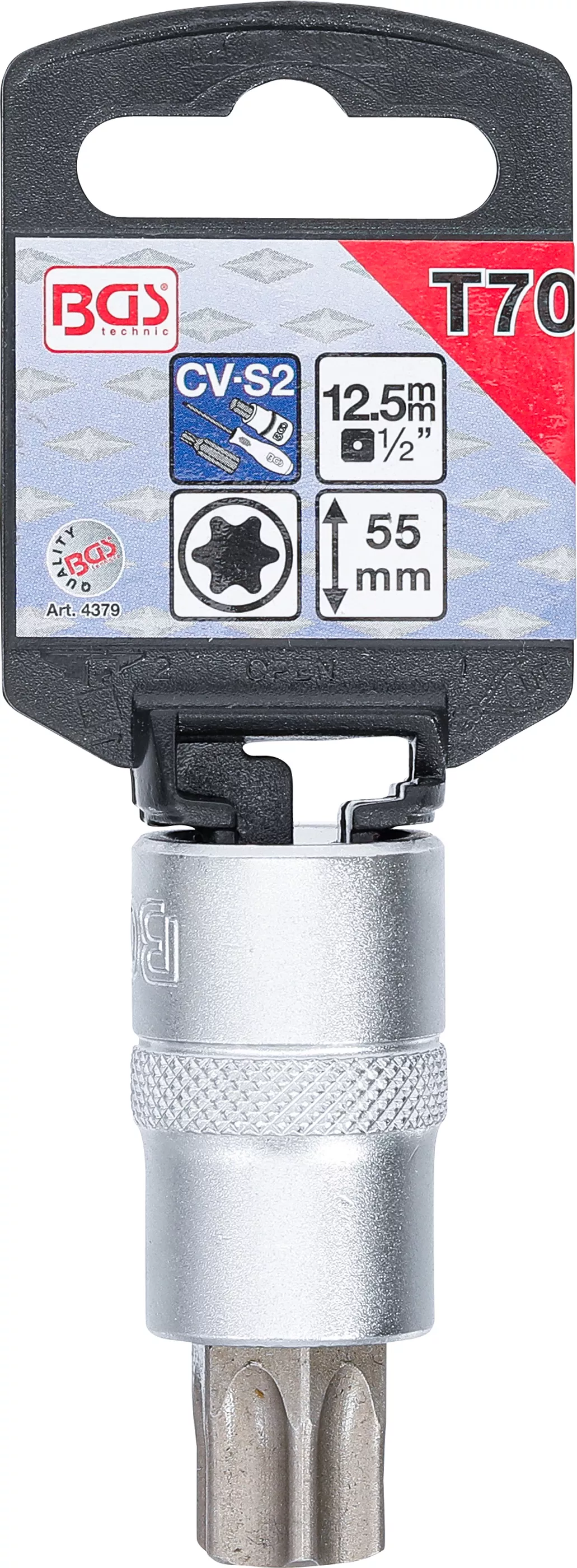 Nástrčná hlavice s bitem TORX 1/2", T70 (T-profil), BGS - B4379