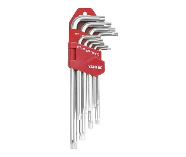 Súprava kľúčov TORX s otvorom 9 ks - YT-0512