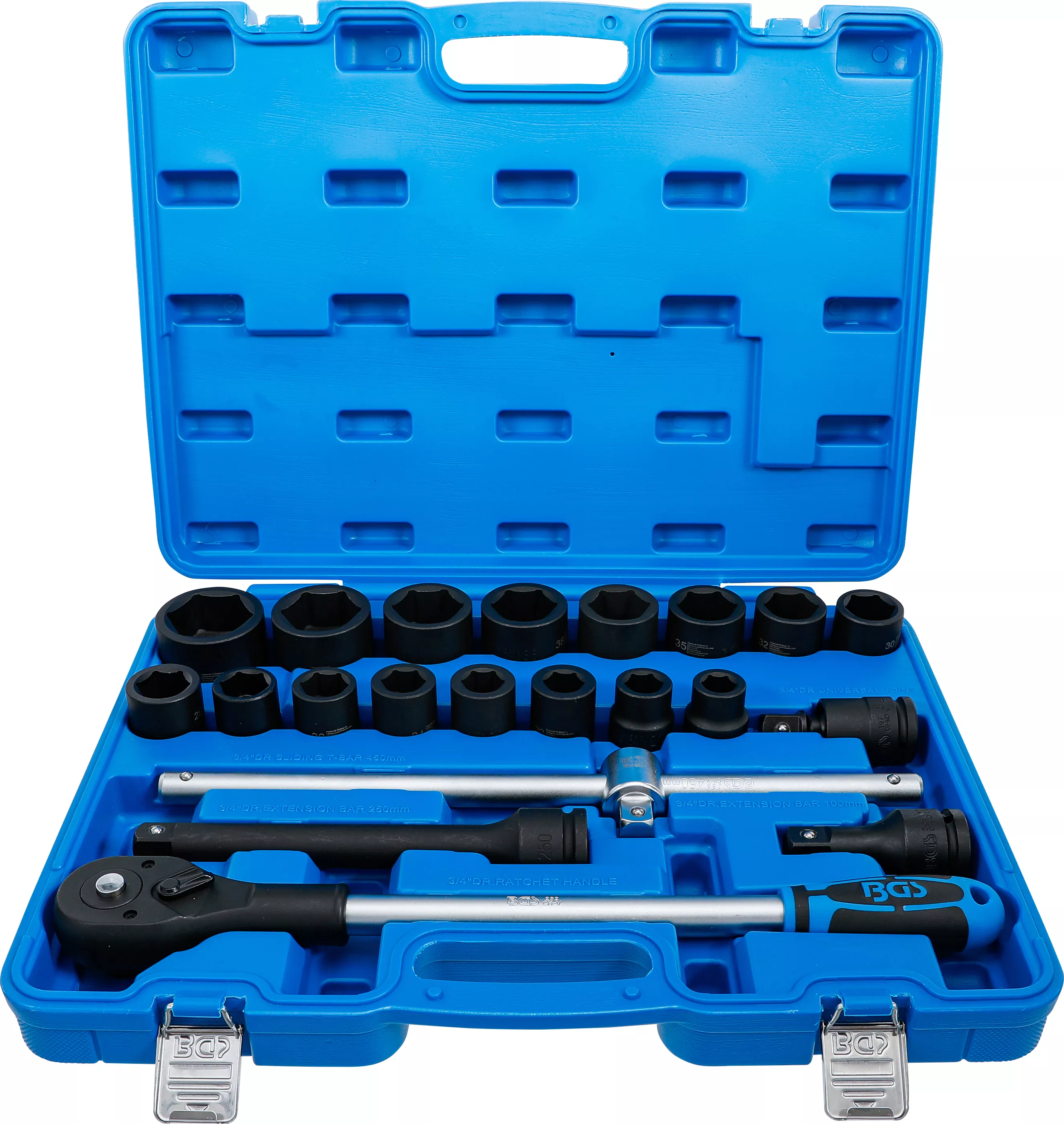 Sada silových nástrčných hlavic HEX 3/4", 21 ks,  BGS - B5258