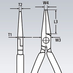 Půlkulaté kleště s břity 200 mm - 2612200