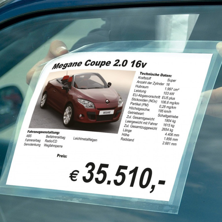 Priľnavé dosky A4, statická fólia - transparentná - bez rámčeka - 744000040