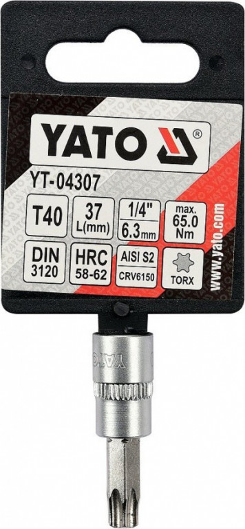 Hlavica s bitom TORX 1/4" T40 YATO - YT-04307