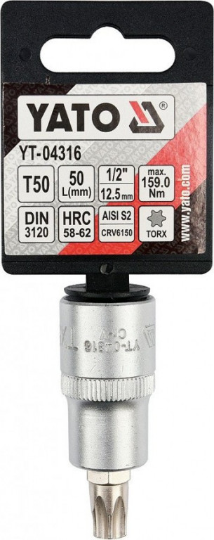 Hlavica s bitom TORX 1/2" T50 YATO - YT-04316