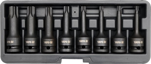 Sada vnějších rázových nástrčných klíčů 1/2" TORX T30-T80, 8 ks - YT-1065