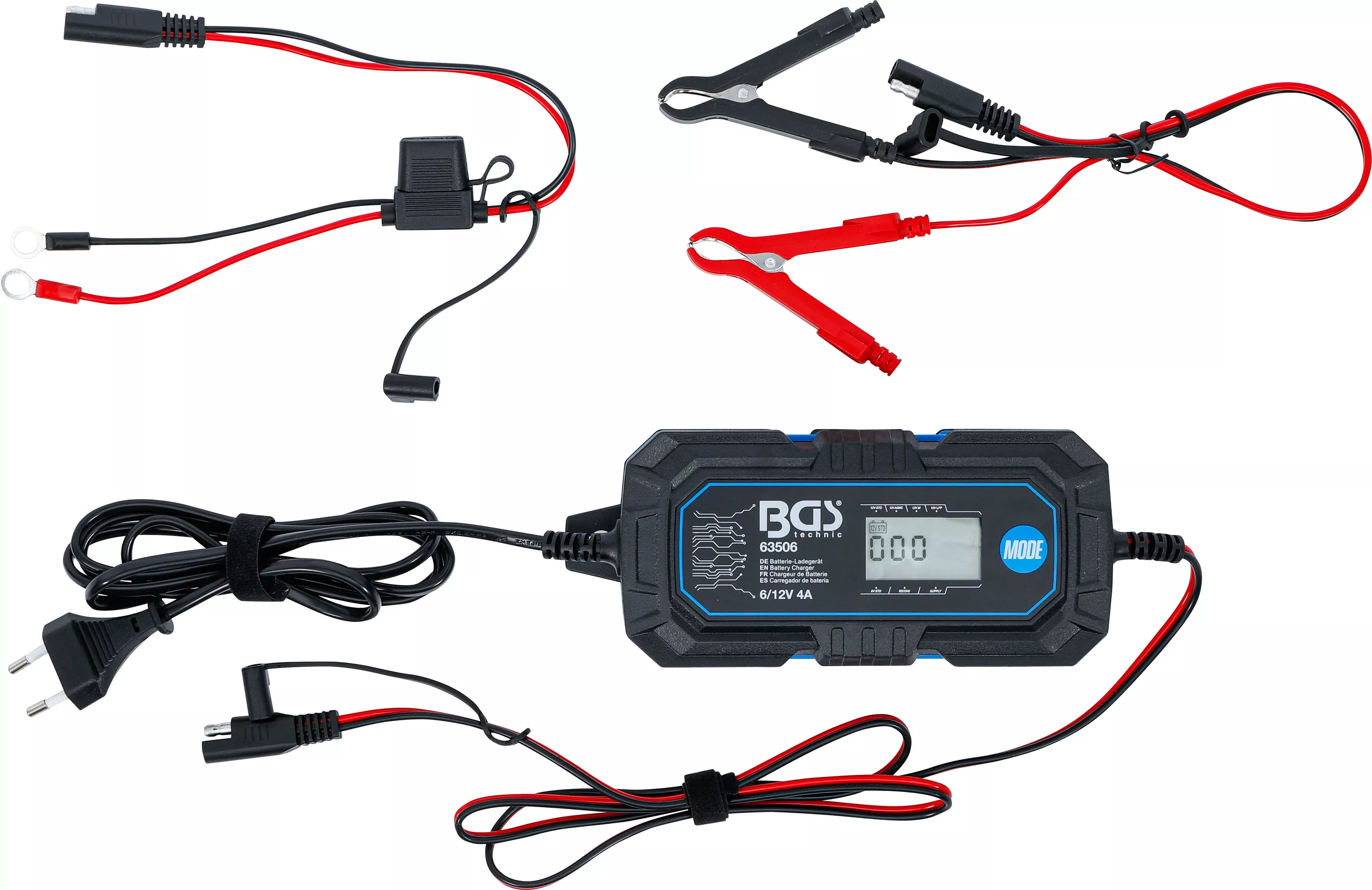 Digitální nabíječka autobaterií, 6/12 V, 4 A, BGS - B63506