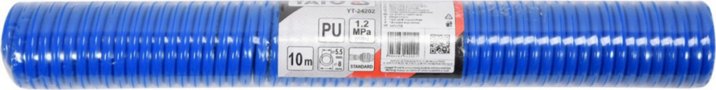 Špirálová vzduchová hadica 10m, PU priemer vnútornej 5,5mm, vonkajšia 8mm - YT-24202