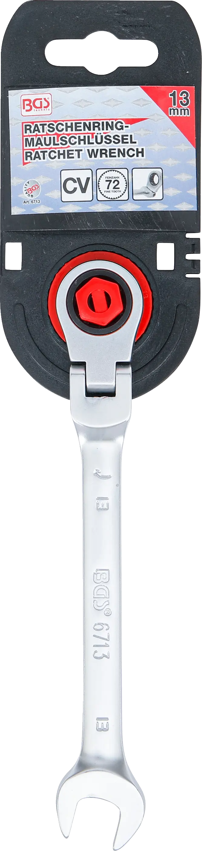 Ráčnový očkoplochý klíč 13 mm s kloubem, BGS - B6713