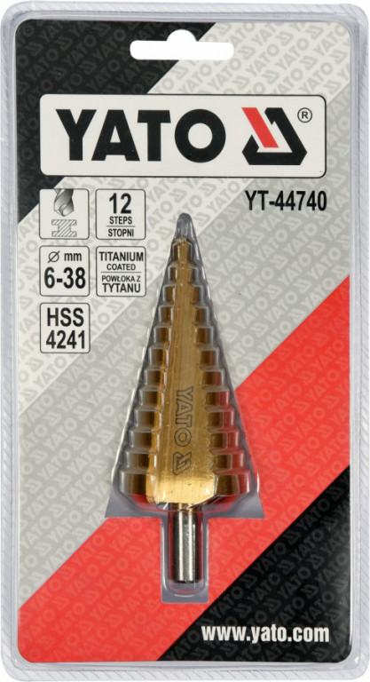 Stupňovitý kužeľový vrták 6-38mm - YT-44740