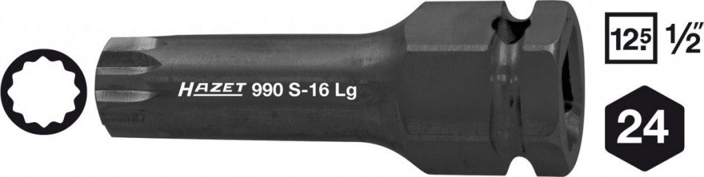 Vnější rázový nástrčný klíč XZN 1/2" M18 Hazet - HA161027