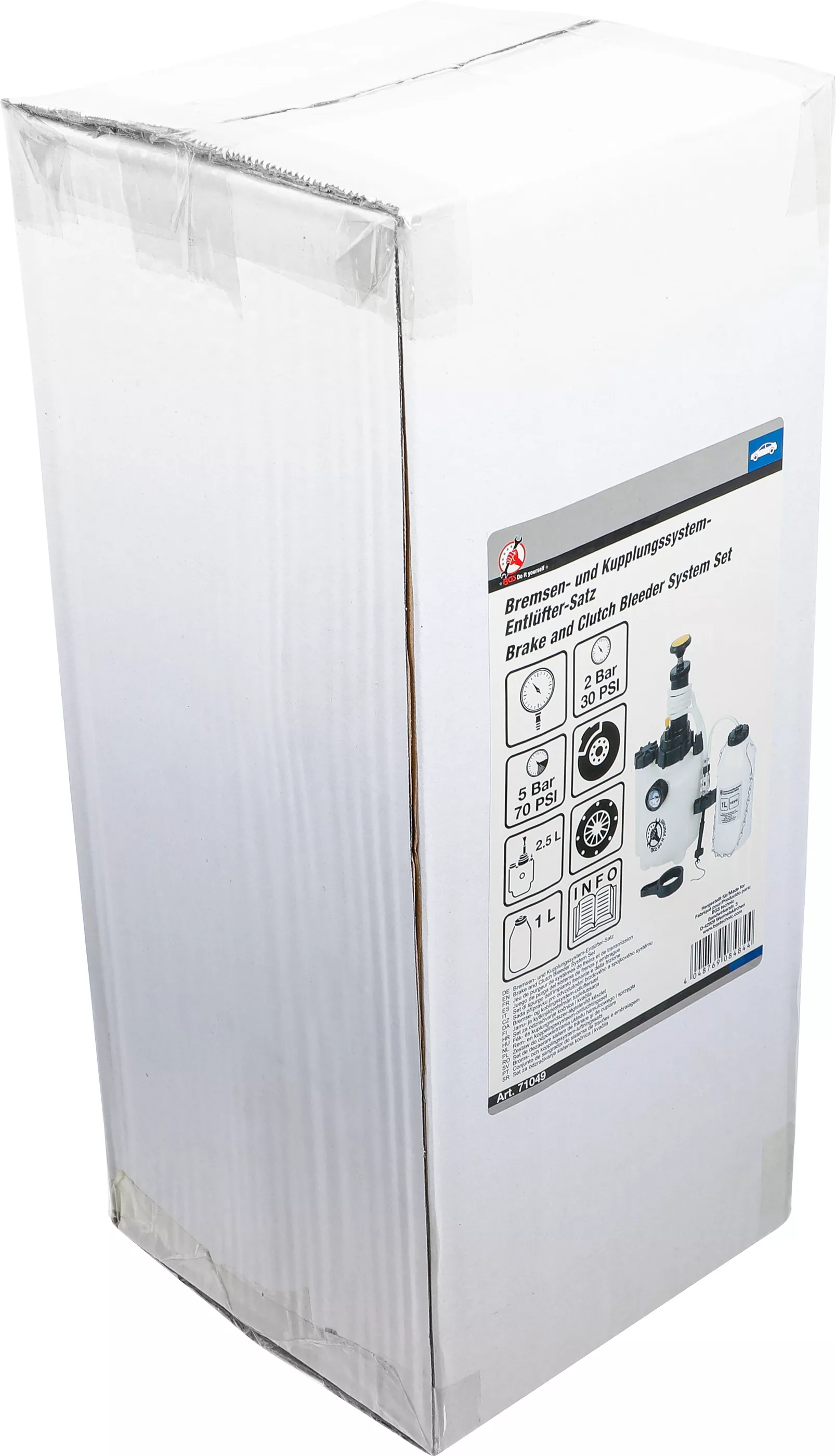 Sada pro odvzdušnění brzdového a spojkového systému, 2,5 l, BGS - B71049