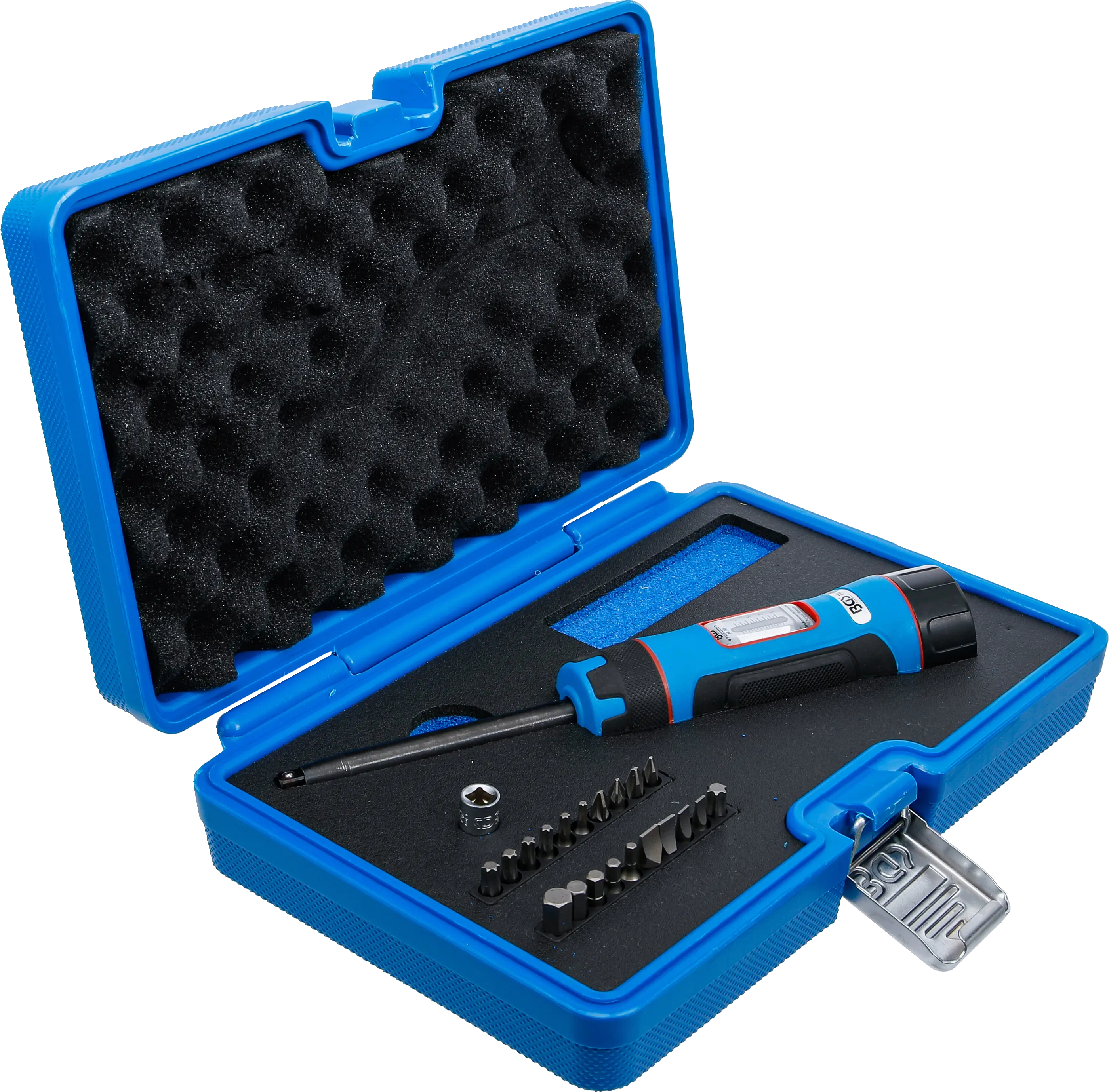Momentový šroubovák 1/4", 1–8 Nm s bity a hlavicemi 22 ks, BGS - B7122
