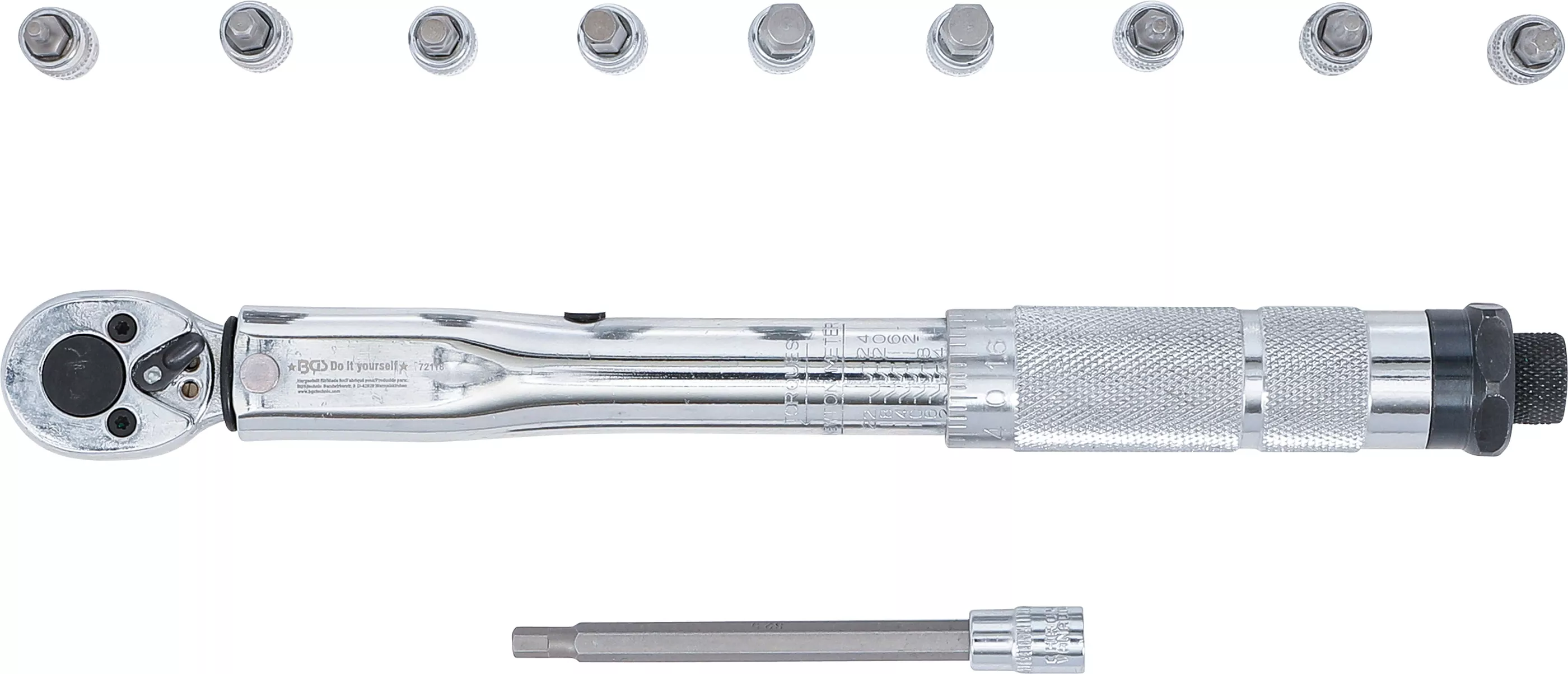 Sada momentových klíčů 1/4", 2 - 24 Nm, 11 ks, BGS - B72118