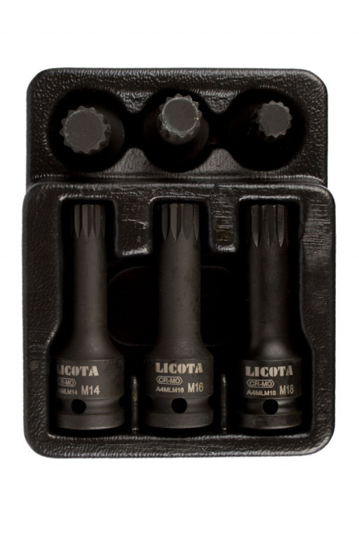 Sada vnějších nástrčných klíčů XZN 1/2", krátké a dlouhé M14, M16, M18, sada 6 ks - LIATF5214