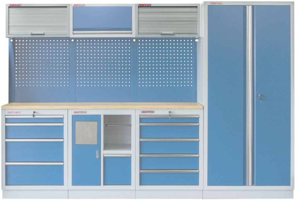 Celokovová závesná skrinka PROFI BLUE s roletou 680x281x350 mm - MWGB1326A