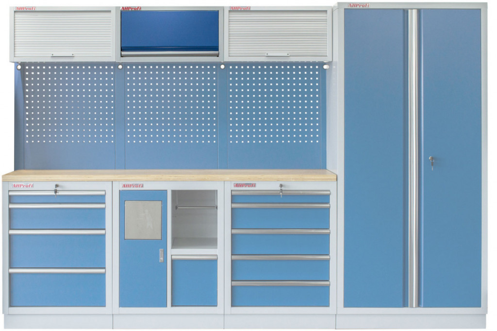 Celokovová závesná skrinka PROFI BLUE s výklopnými dvierkami 680x281x350 mm - MWGB1326