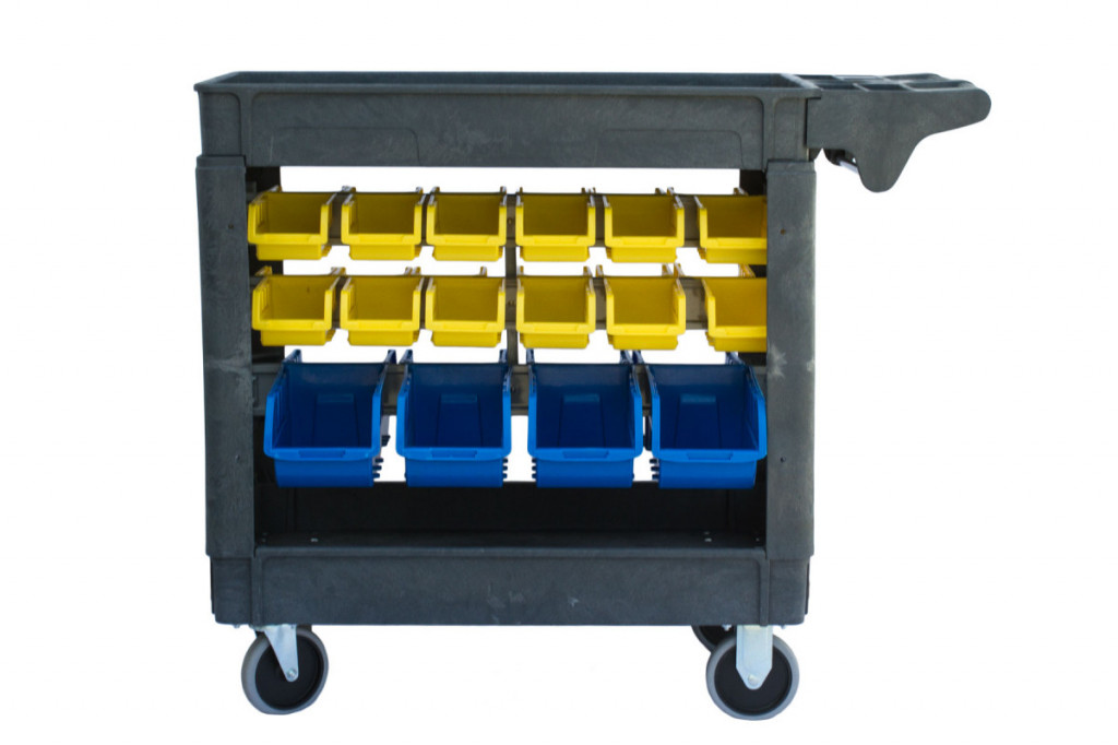 Dielenský vozík s boxmi 790 x 430 x 855 mm, 32 boxov - PSB7943