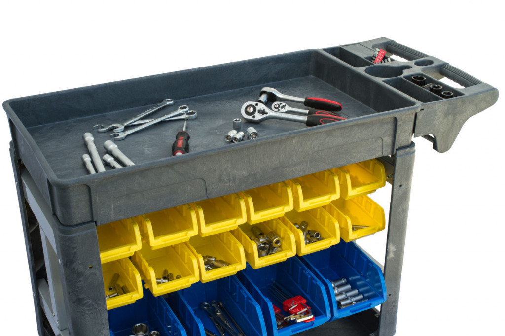 Dielenský vozík s boxmi 790 x 430 x 855 mm, 32 boxov - PSB7943