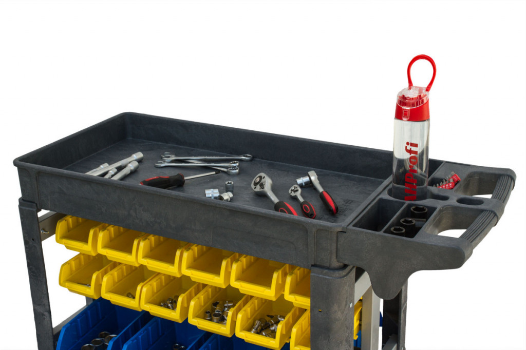 Dielenský vozík s boxmi 790 x 430 x 855 mm, 32 boxov - PSB7943